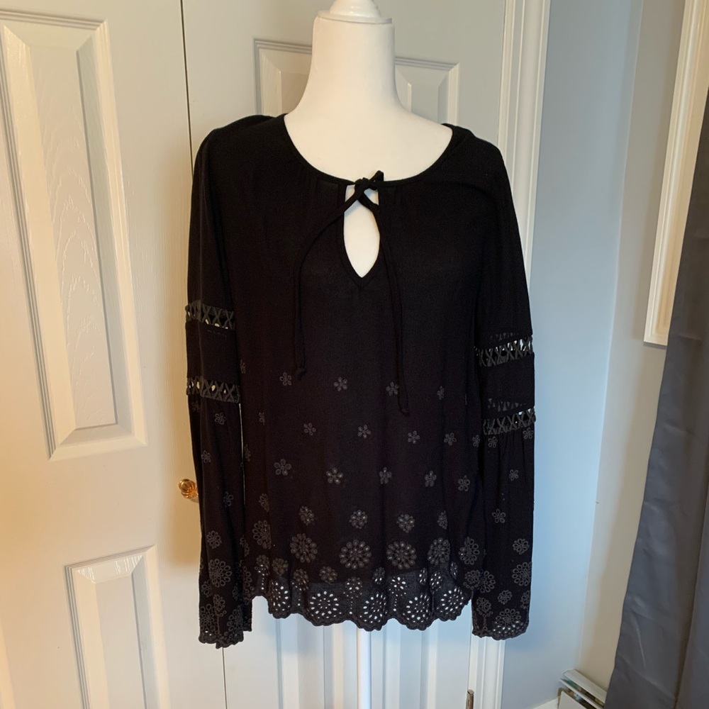 Black Boho Top